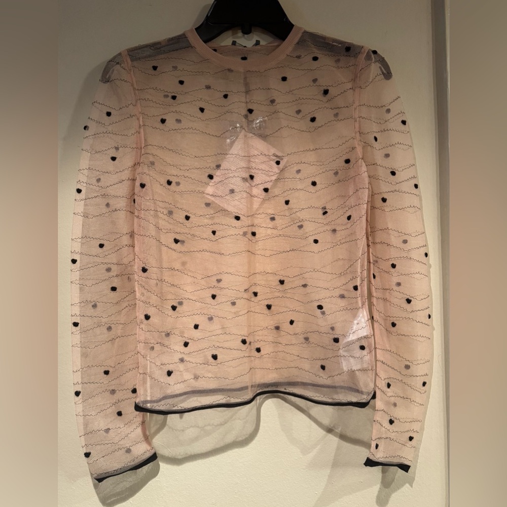 Alexander McQueen Sheer Silk Top with Black Dots